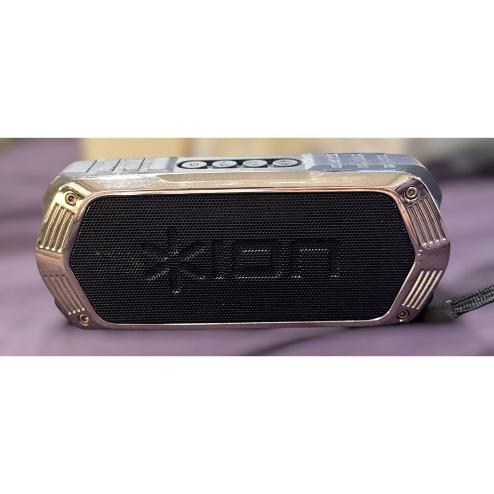 ION Aquaboom Portable Bluetooth Speaker Rugged Outdoor Black Silver